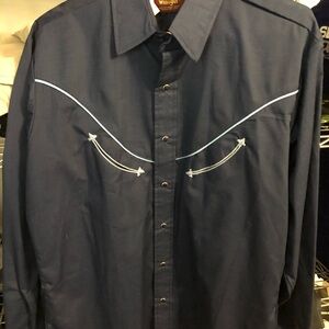 Wrangler Men's Dark Blue Western Shirt